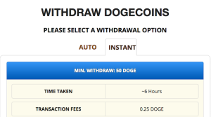 withdraw dogeoin