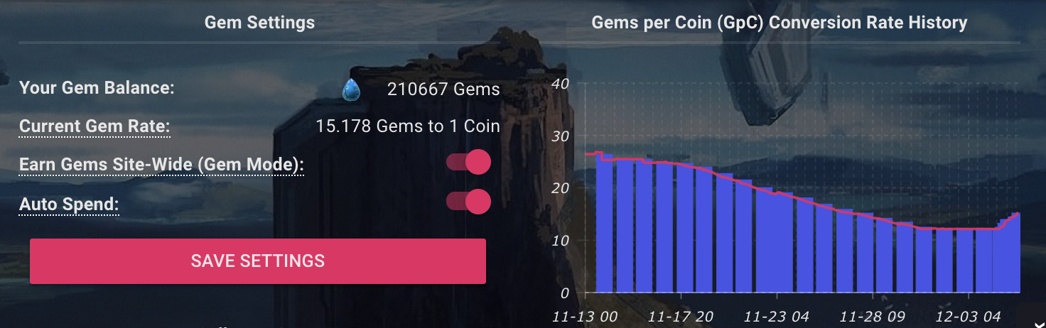 Gems Balance showing 210667 Gems