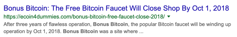 Bonus Bitcoin is a faucet where registered users can claim Bitcoin every 15 minutes